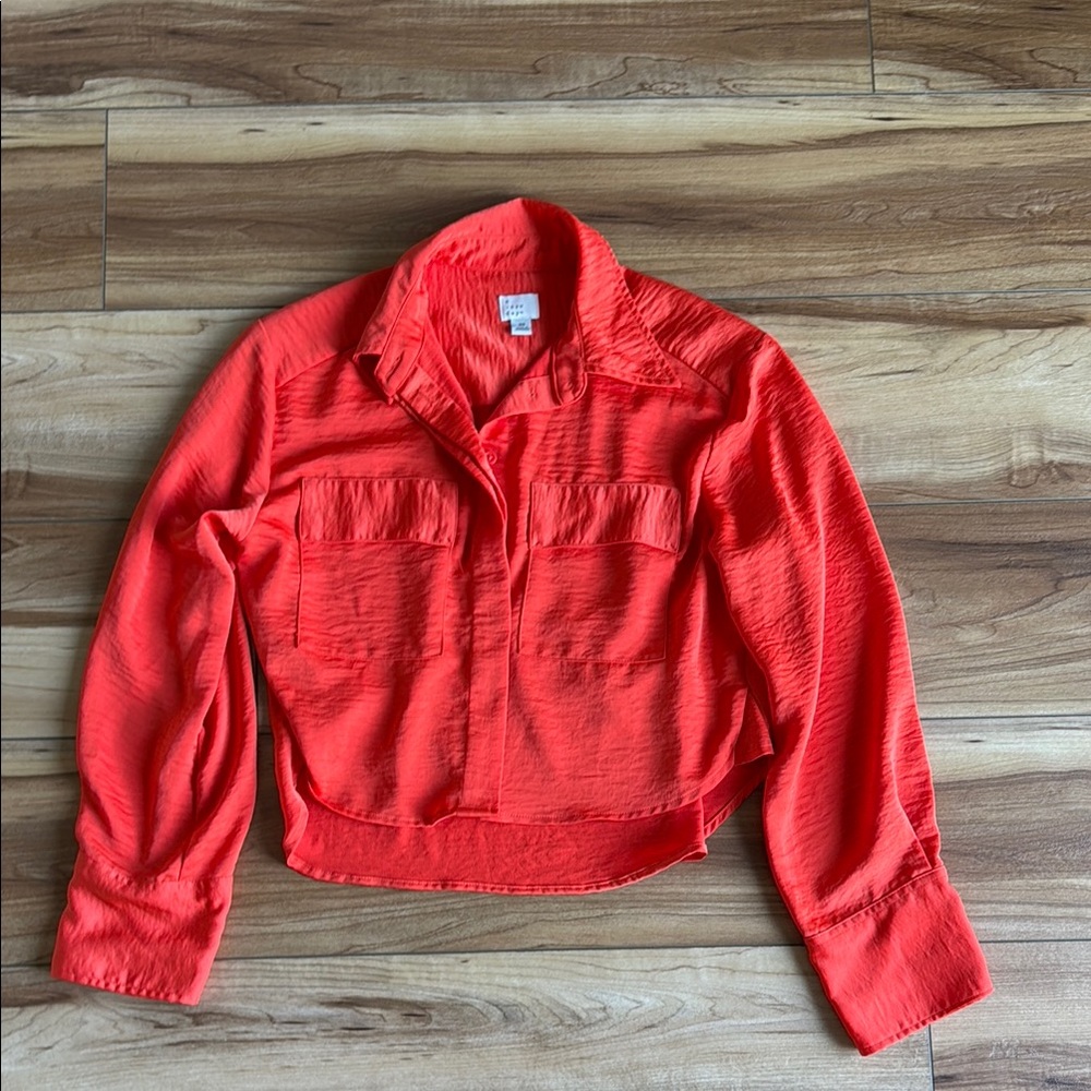 A New Day Vibrant Red Cropped Jacket